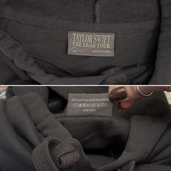 NEW Taylor Swift The Eras Tour Black Hoodie size Large 2023 Photo Long Sleeve - Picture 3 of 5